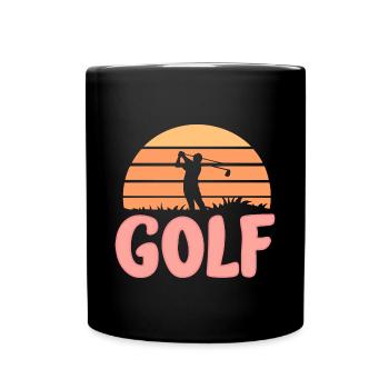 Golf-Fan Freude Ball Schläger Tee Spiel Grün - Tasse einfarbig - Schwarz - Vorne
