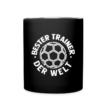 Bester Trainer Fußball Award Ehrenpreis Trophäe - Tasse einfarbig - Schwarz - Vorne
