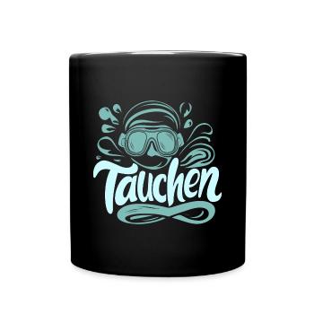 Tauch-Motiv Meer Abenteuer Ausrüstung Geschenk - Tasse einfarbig - Schwarz - Vorne