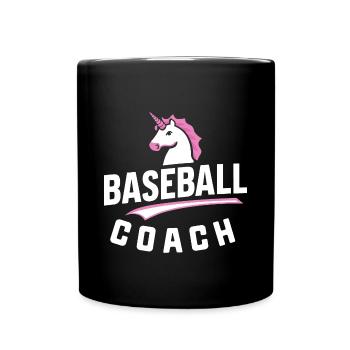 Baseball-Einhorn-Coach - Tasse einfarbig - Schwarz - Vorne