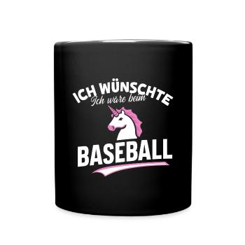 Baseball-Einhorn Fan Spiel Magie Shirt Idee - Tasse einfarbig - Schwarz - Vorne