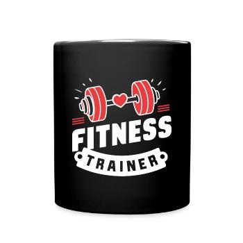 Fitness-Hantel-Trainer Ideal für Coach Training - Tasse einfarbig - Schwarz - Vorne