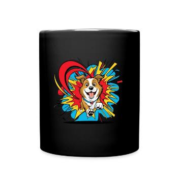 Laughing Dog - Full Colour Mug - black - Front