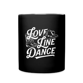 Love Line Dance ich liebe Line Dancing - Tasse einfarbig - Schwarz - Vorne