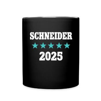Schneider 2025 Ausbildung Prüfung Meister Azubi - Tasse einfarbig - Schwarz - Vorne
