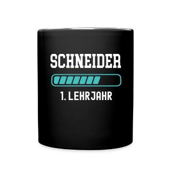 Schneider Ausbildung 1 Lehrjahr 1. Ausbildungsjahr - Tasse einfarbig - Schwarz - Vorne