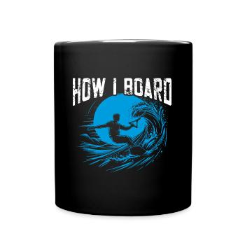 Wakeboarding Wakesurfer How I Wakesurf - Full Colour Mug - black - Front