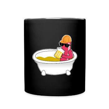 Sausage in a mustard bath - Full Colour Mug - black - Front