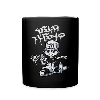 Junge Graffiti-flex - Tasse einfarbig - Schwarz - Vorne