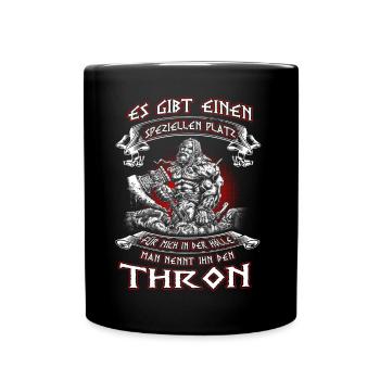 Mein Platz in der Hölle - Tasse einfarbig - Schwarz - Vorne