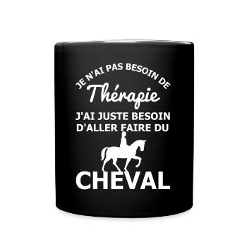 Thérapie Cheval - Mug uni - noir - Devant