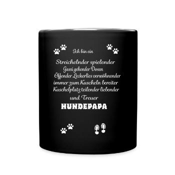 Hundepapa - Tasse einfarbig - Schwarz - Vorne