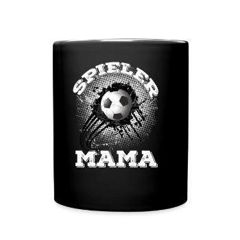 Spieler Mama Fussball - Tasse einfarbig - Schwarz - Vorne
