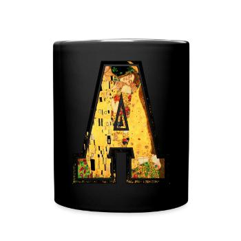 A-Gustav Klimt-Kiss - Full Colour Mug - black - Front