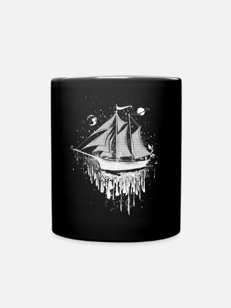 surrealistic sailing ship - Full Colour Mug - black