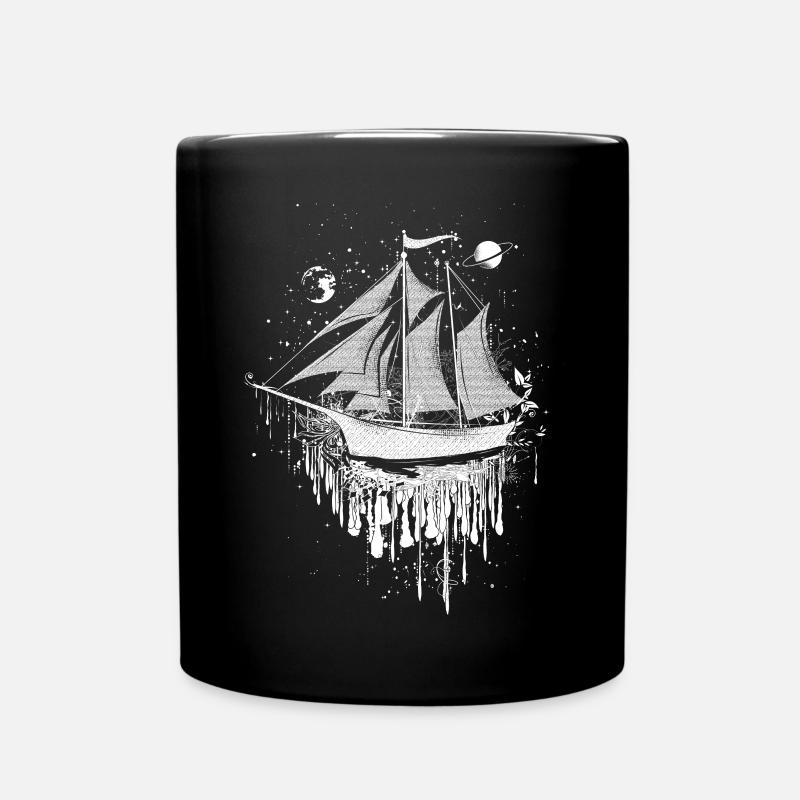 surrealistisches Segelschiff - Tasse einfarbig - Schwarz