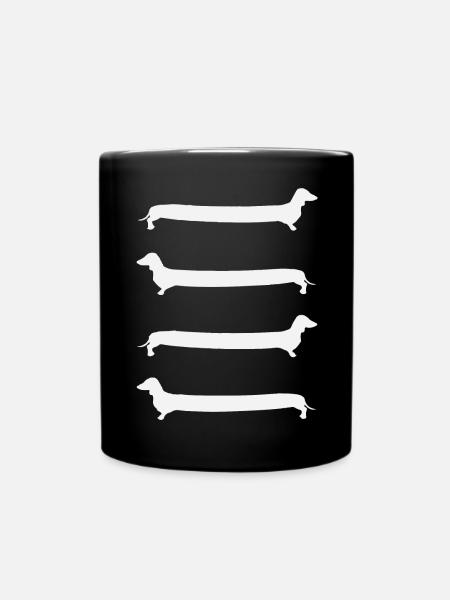 Dachshund Ladder - Full Colour Mug - black