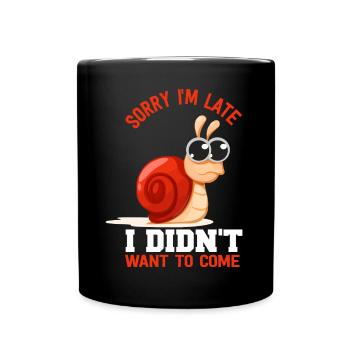 Snail Animal Speed Late Slow - Full Colour Mug - black - Front