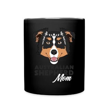 Australian Shepard Mom - Tasse einfarbig - Schwarz - Vorne