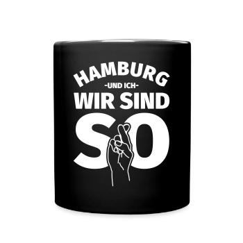Hamburg T Shirt lustig Hamburger - Tasse einfarbig - Schwarz - Vorne