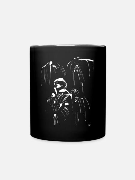 Minimal manga / ninja figure ABSTRACT - Full Colour Mug - black