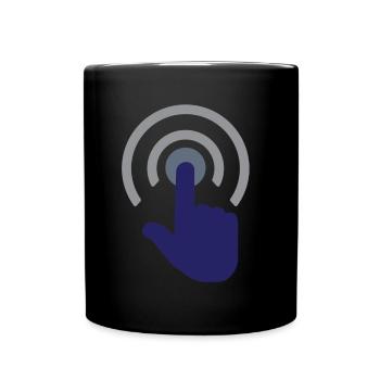 Press the button // Push me - Full Colour Mug - black - Front
