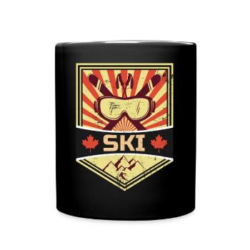 Propagande de ski | Sports d'hiver Vacances d'hiver - Mug uni - noir - Devant