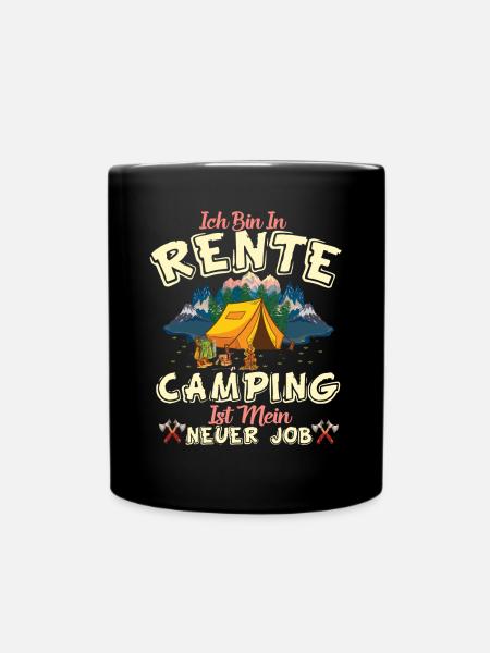 Campen Camper Camping Rente Pension Zelt Geschenk - Tasse einfarbig - Schwarz