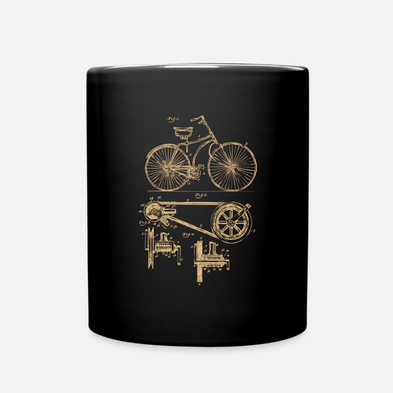 Cadeau de dessin de brevet de vélo vintage rétro - Mug uni - noir