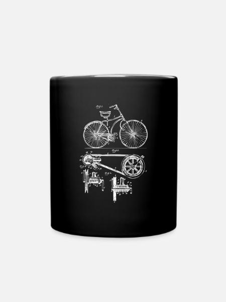 Cadeau de dessin de brevet de vélo vintage rétro - Mug uni - noir