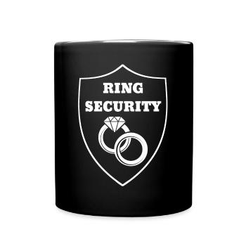 Ring Security JGA Junggesellenabschied Geschenk - Tasse einfarbig - Schwarz - Vorne