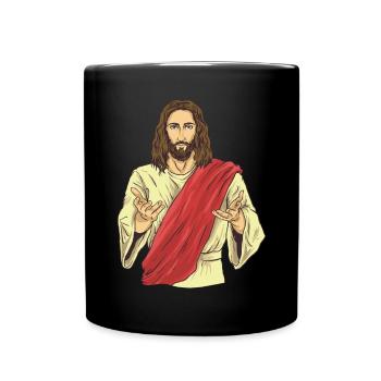 Jesus Christus | Religion Kirche Glaube Gott Kreuz - Tasse einfarbig - Schwarz - Vorne