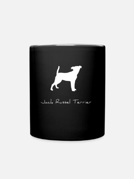 Jack Russel Terrier - Ensfarvet krus - sort