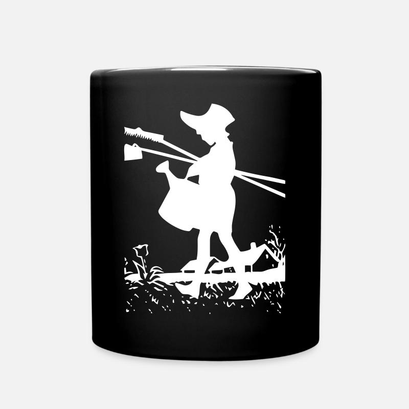 Gartenarbeit - Gießkanne - Harke - Garten - Tasse einfarbig - Schwarz
