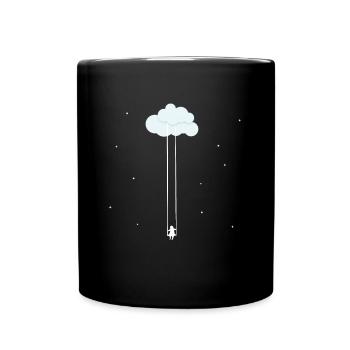 Nuages balançoire de rêve balançoire dans le ciel - Mug uni - noir - Devant