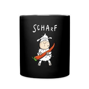 Pepperoni Sheep I Sharp comic pun - Full Colour Mug - black - Front