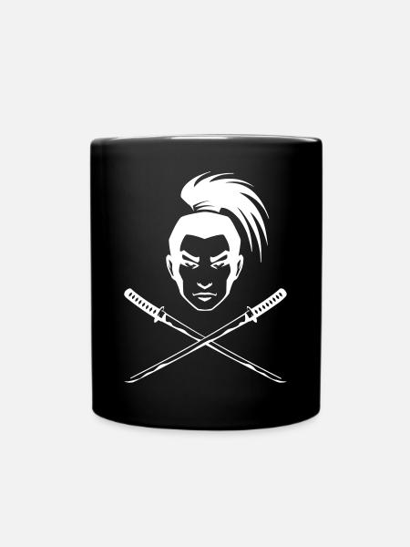 Ein japanischer Samurai - Tasse einfarbig - Schwarz