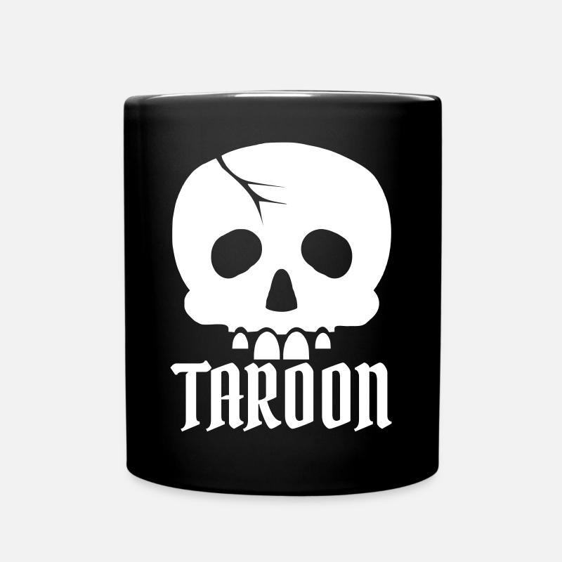 Crâne de Taroon et lettrage blanc - Mug uni - noir