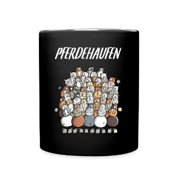 Mein Pferdehaufen - Tasse einfarbig - Schwarz - Vorne