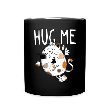 Hug Me Chat dessin animé - Cadeau - Mug uni - noir - Devant