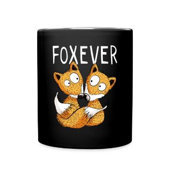 Foxever - Forever - Fox - Love - Couple - Gift - Full Colour Mug - black - Front