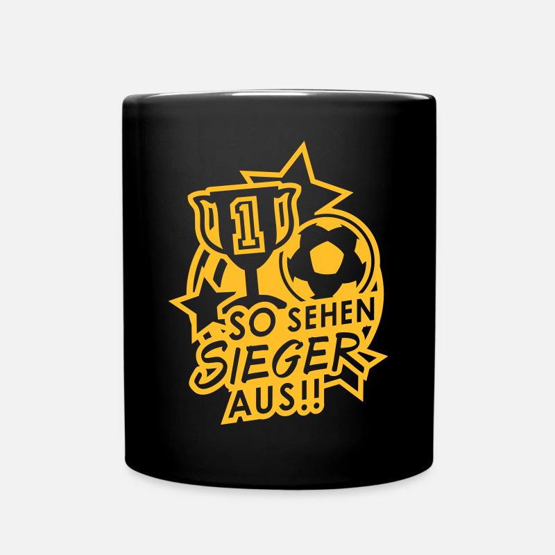 Sieger Fußball - Tasse einfarbig - Schwarz