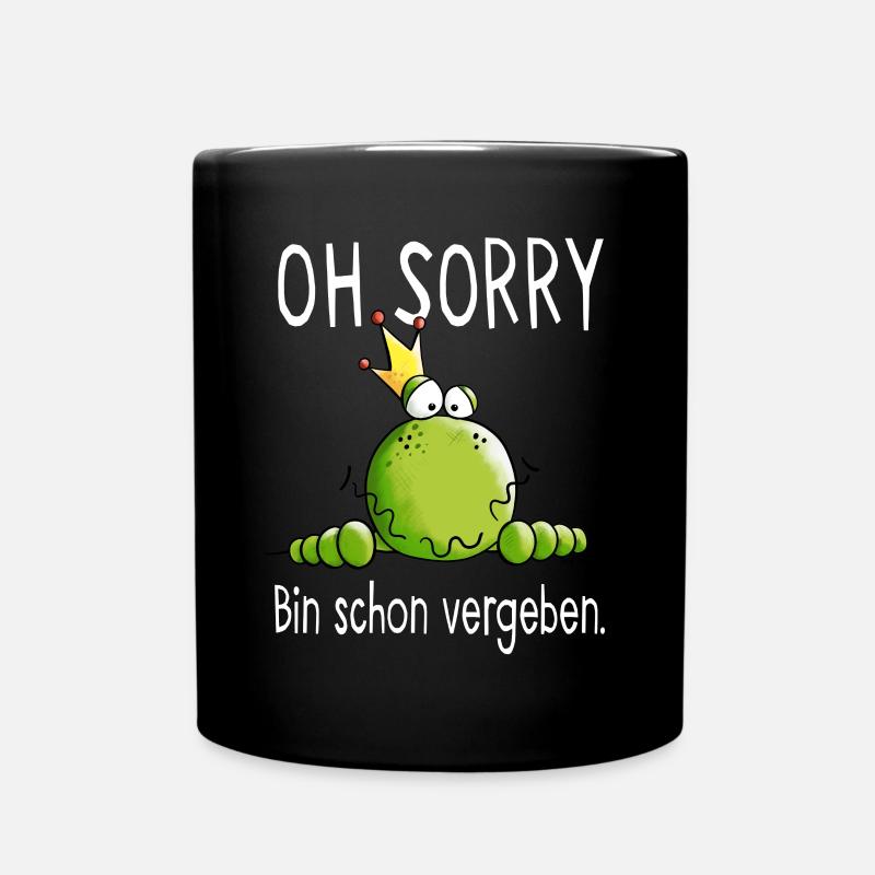 Frosch in Beziehung - Frösche - Geschenk - Comic - Tasse einfarbig - Schwarz