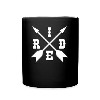 Motorrad Ride Rider Biker Bike - Tasse einfarbig - Schwarz - Vorne