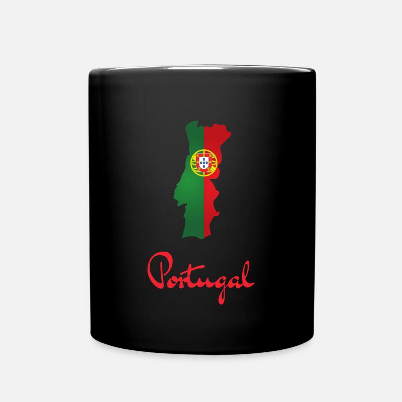 Portugal Crest Map Silhouette - Full Colour Mug - black