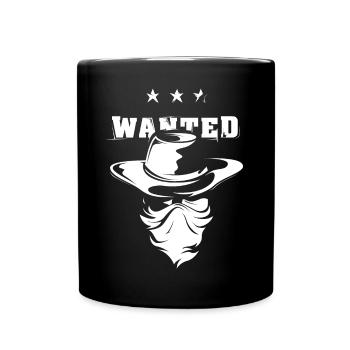 Wanted Cowboy Bandit Gangster symbole icône Logo - Mug uni - noir - Devant
