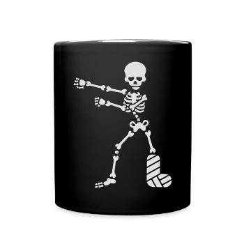 Gebrochenes Bein Gips Skelett floss dance flossing - Tasse einfarbig - Schwarz - Vorne