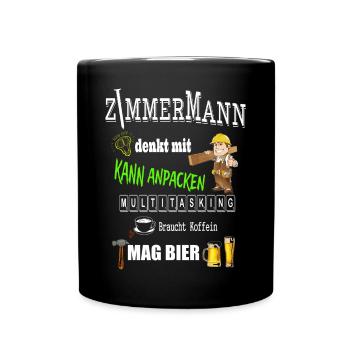 Zimmermann - Tasse einfarbig - Schwarz - Vorne