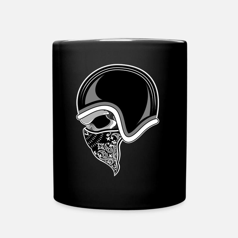 Crâne de moto crâne - Mug uni - noir