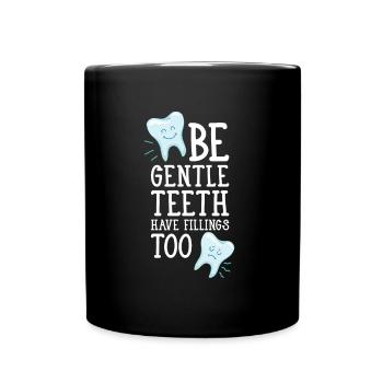Tooth Teeth Word Game Tooth Filling Funny Sayings - Full Colour Mug - black - Front